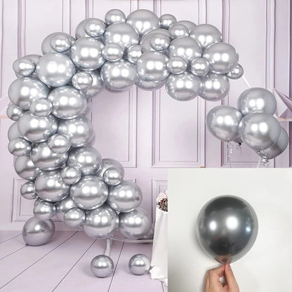 10/30pcs Metallic Biue Balloons Bridal Wedding Chrome Purple Gold Silver Globos Graduation Birthday Party Baby Shower Decoration