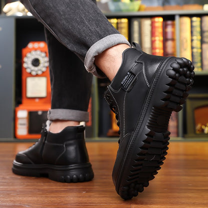 Botas de neve masculinas de inverno 2025: forradas, acolchoadas, antiderrapantes, resistentes ao desgaste e simples para viagens ao ar livre.
