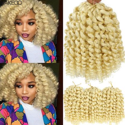 1-4 Pacotes 2X Ringlet Wand Curl Jamaican Bounce 8 polegadas Sintético Wand Curl Twist Braids Hair Crochet Cabelo Cacheado Extensões 20 Raízes