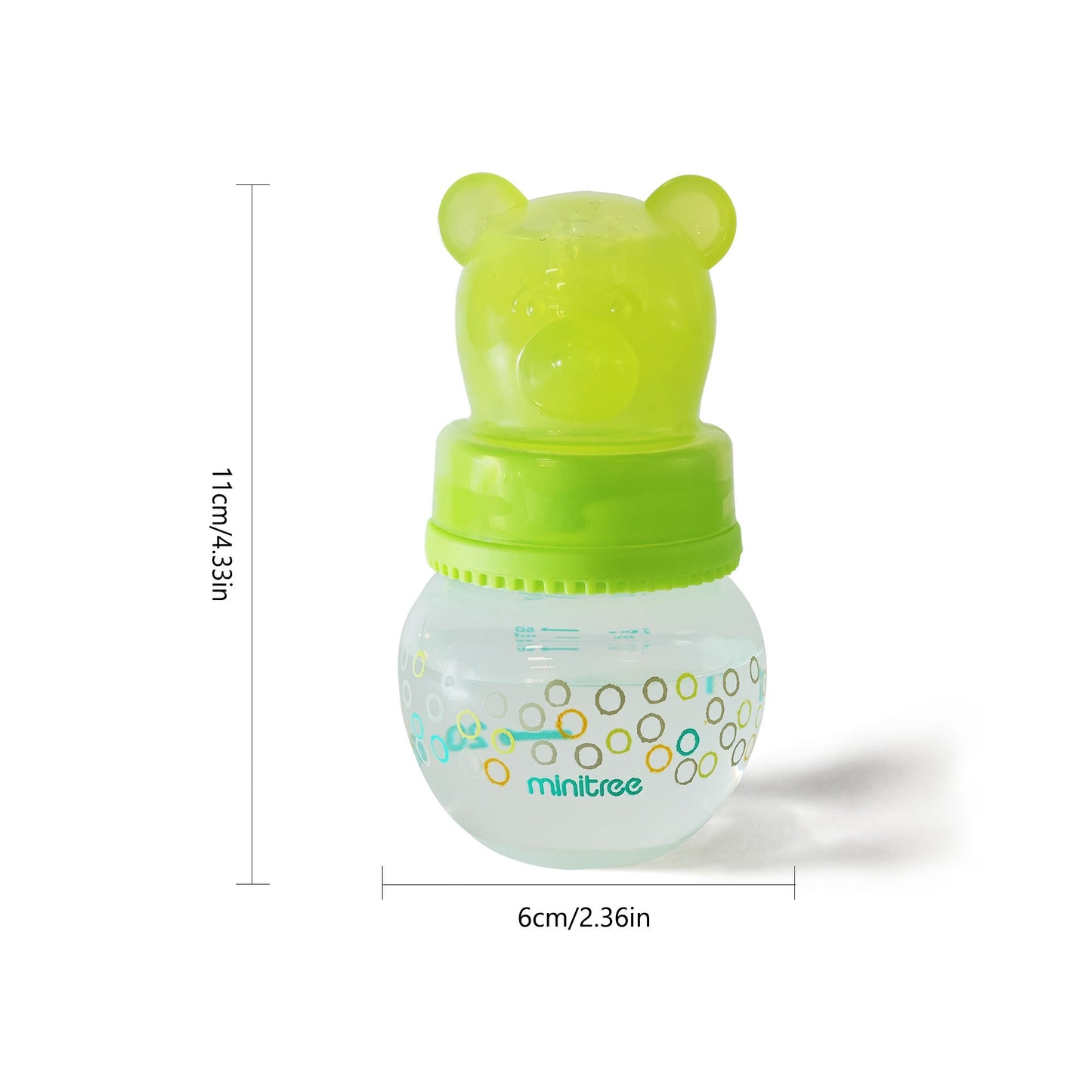 0-6 months 60ML newborn standard caliber PP bottle, flat unique bear shape bottle cap, good looking and practical