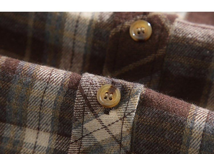 2025 Mens Cotton Plaid Style Cargo Shirts Casual Dress Short Sleeve Work Streetwear Blouses M-5XL