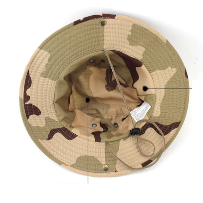 Fashion Men And Women Outdoor Camping Sport Travel Camouflage Fisherman Sunscreen Hat Foldable Wide Brim Soft Hat