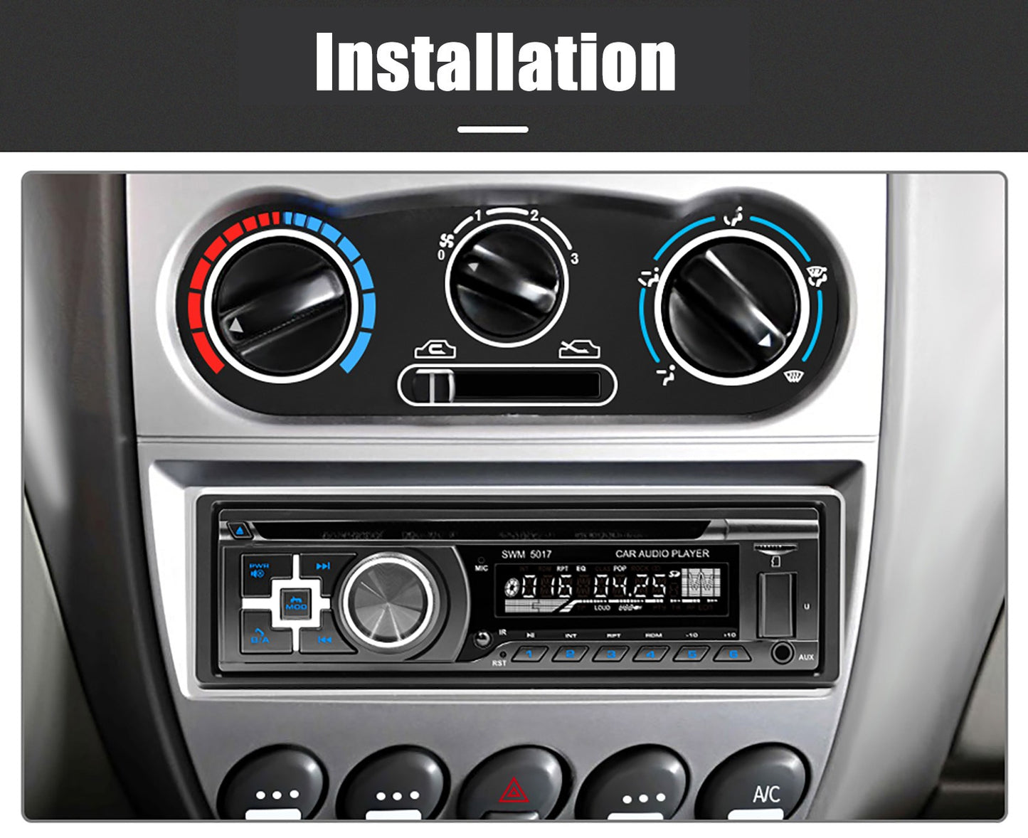 DAB Single 1 DIN Car Stereo Multimedia MP3 Player Bluetooth DVD Radio CD USB/AUX/ FM/TF In-dash Audio Head Unit Handsfree SD USB
