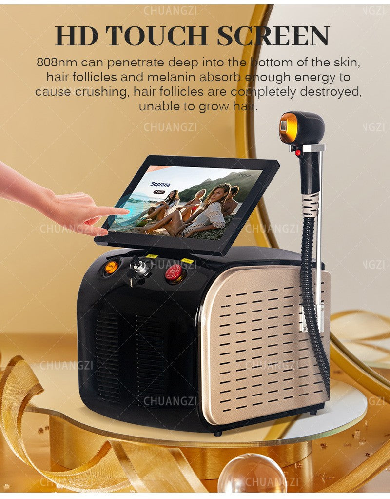 Portable 808 755nm Body Hair Laser Hair Removal Machine 3-Wave IPL Professional Diode Ice Titanium Permanent Painless