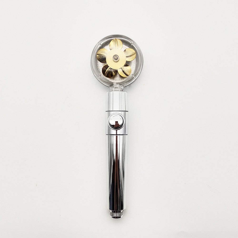 Filtered Turbo Propeller Bathroom Shower Head High Pressure Water Saving Stop Button Showerhead Water Pressure Adjustable Shower