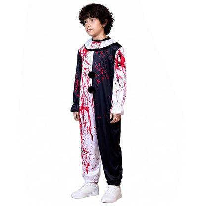 Halloween Blood Stained Broken Soul Clown Cossuit for Men and Women Black and White Splash Set Horror Movie Same Style