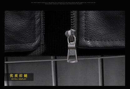 Hooded Leather Jacket Men's Jacket Winter PU Leather Coat Teenage Jackets Men's Motorcycle Leather Coat Harajuku