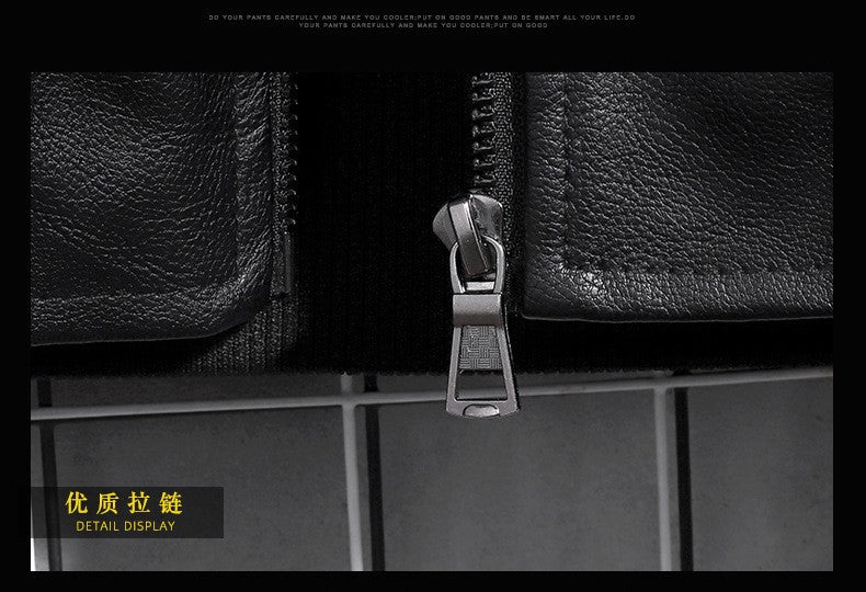 Hooded Leather Jacket Men's Jacket Winter PU Leather Coat Teenage Jackets Men's Motorcycle Leather Coat Harajuku