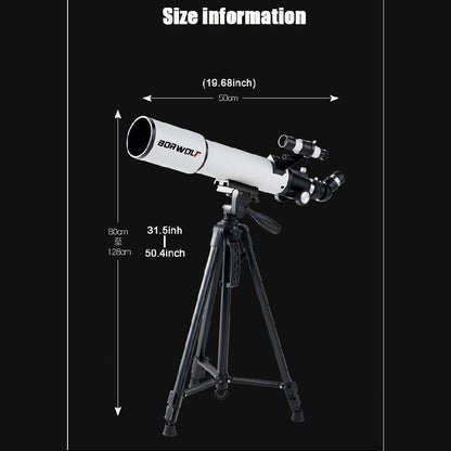 Telescópio Monocular 70mm Abertura 500mm, Telescópio Refrator Profissional Portátil para Iniciantes em Astronomia, Telescópio Portátil