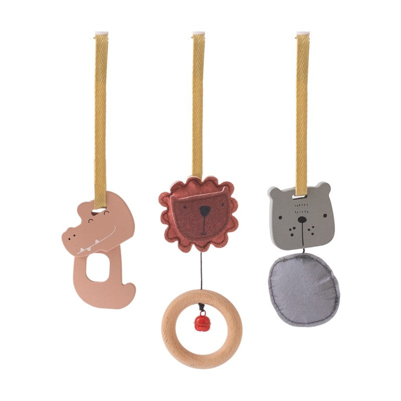 Móbile de Berço de Madeira, Chocalho e Mordedor, Brinquedos Sensoriais para Bebês, Brinquedos de Atividades para Carrinhos, Presentes para Ginásios de Bebês Recém-Nascidos
