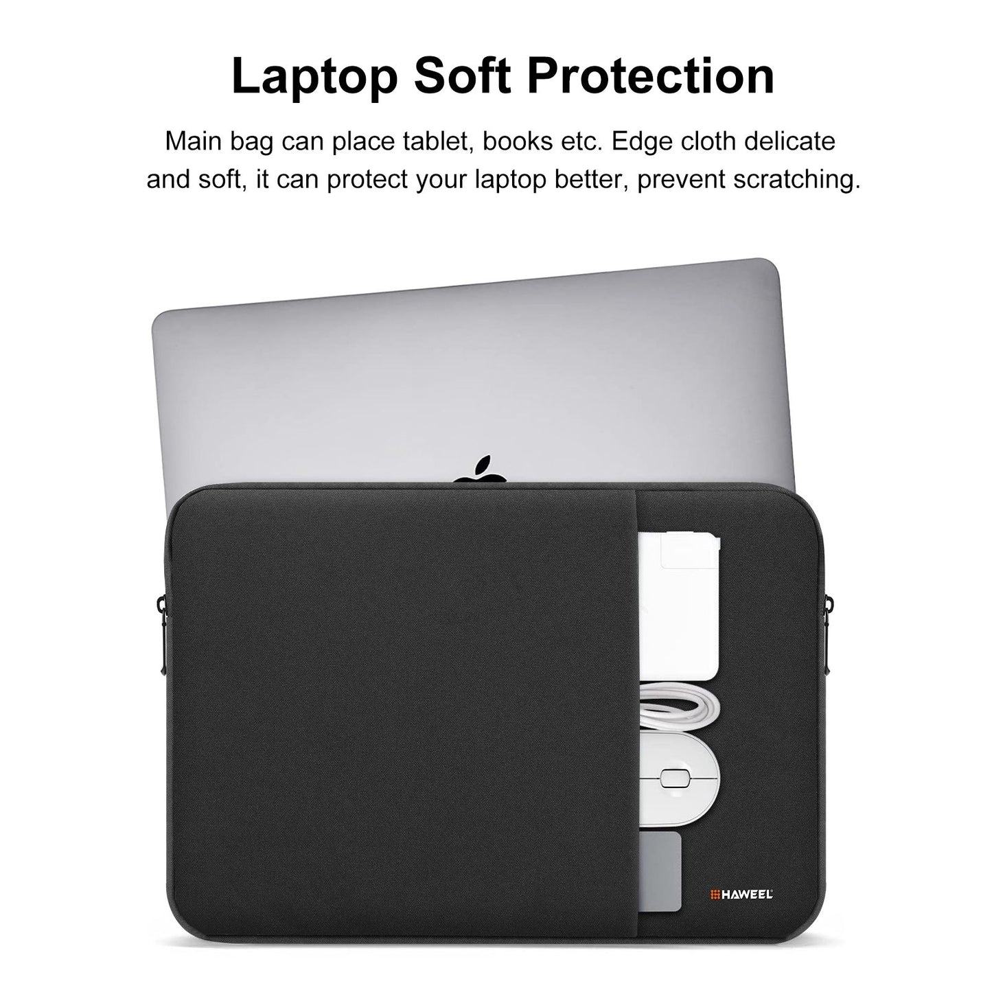 Capa para notebook HAWEEL 11 13 15 polegadas para Xiaomi Huawei HP DELL Bolsa para laptop com zíper Bolsa de transporte Capa à prova de choque para Macbook