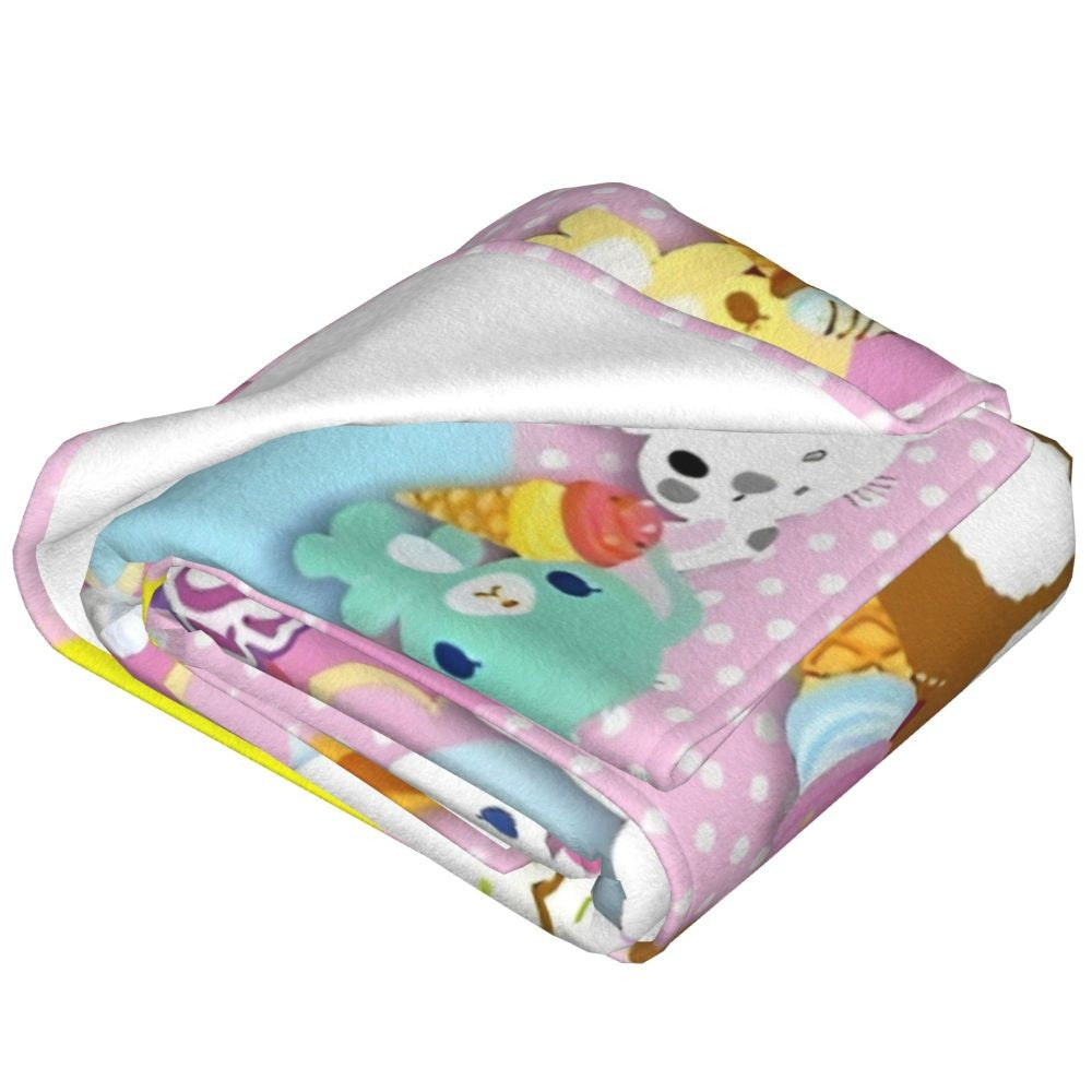 Sugarbunnies Sugar Rabbit Knitted Blanket Fleece Super Soft Throw Blankets for Outdoor Travel Bedroom Quilt