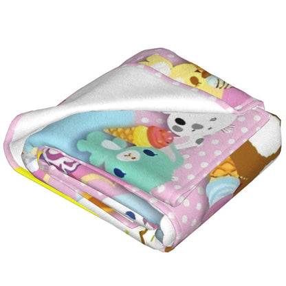 Sugarbunnies Sugar Rabbit Knitted Blanket Fleece Super Soft Throw Blankets for Outdoor Travel Bedroom Quilt