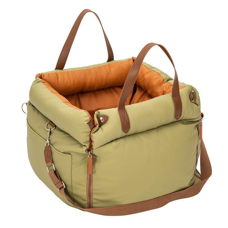 Cadeira de Carro para Cães com Cinto de Segurança - Cama para Pets Antiderrapante para Cães Pequenos, Transportador de Viagem Lavável com Cintas de Segurança para Carro