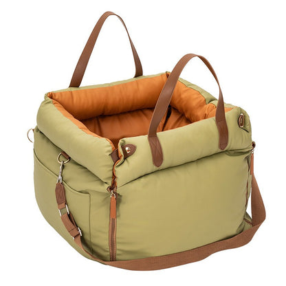 Cadeira de Carro para Cães com Cinto de Segurança - Cama para Pets Antiderrapante para Cães Pequenos, Transportador de Viagem Lavável com Cintas de Segurança para Carro