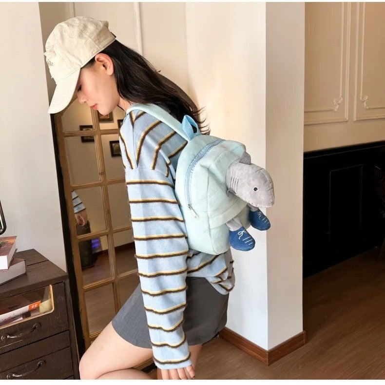 Italian Brainrot Plush Backpack Telalaero Telala Funny Student Backpack ?LiriLi Larlla Boneca Ambalam Cute Soft Bag for Kid Gift