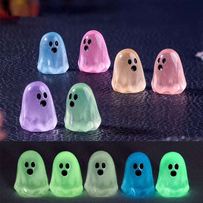 5/10Pcs Luminous Ghost Figures Glowing At Night Action Figure Mini Micro Landscape Miniatures Halloween Decoration Gifts