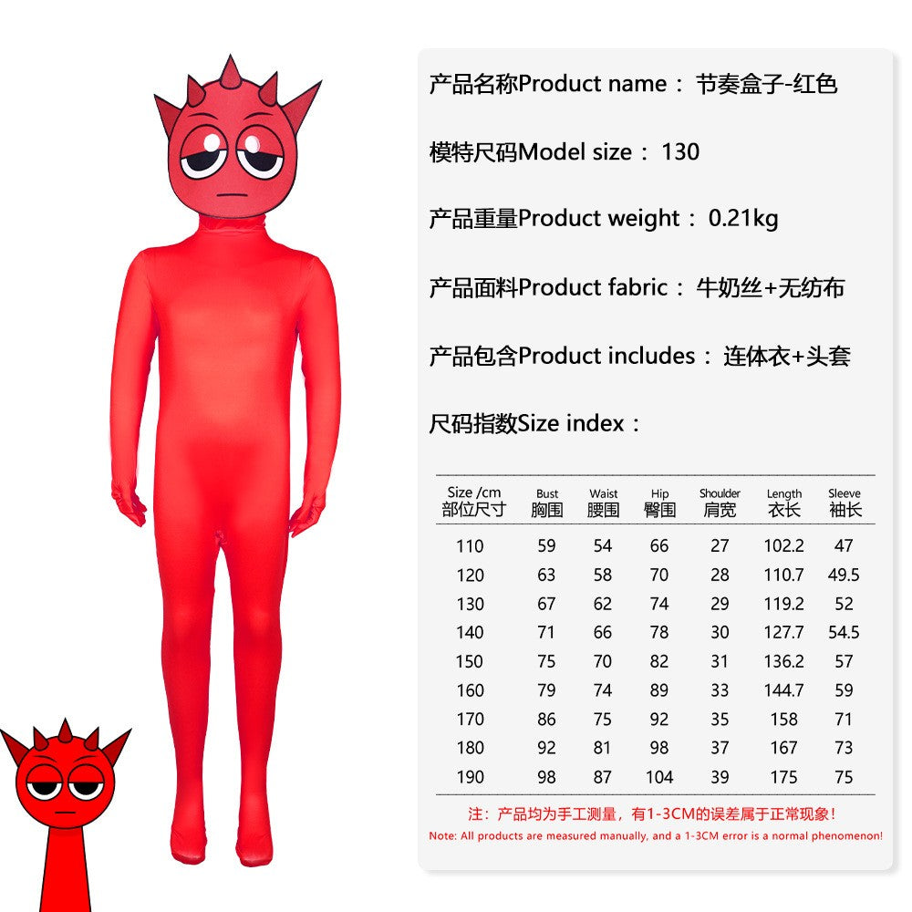 In-Stock Sprunki Incredibox Cosplay Costume - Halloween Stage Performance Bodysuit