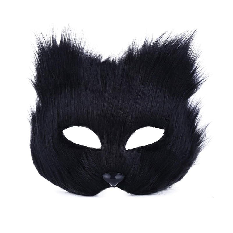 Halloween Fox Shape Half Face Eye Mask Sexy Imitation Cat Hair Animal Mask Christmas Carnival Party Cosplay Costume Props Masque
