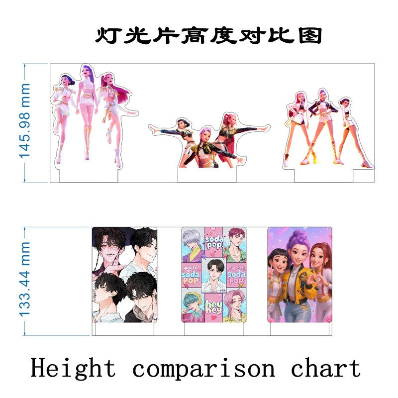 KPop K-POP Demon Hunters Kawaii Zoe Mira Rumi Saja Boys Superstar Monochrome Light Remote Control 16 Color Light Night Light