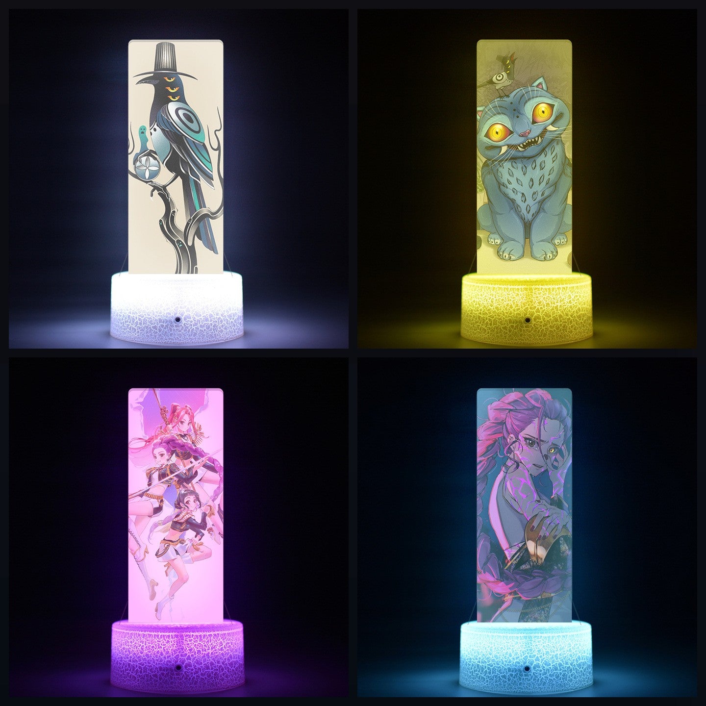 KPop K-POP Demon Hunters Kawaii Zoe Rumi Mira Saja Boys Superstar Monochrome Light Remote Control 16 Color Light Night Light