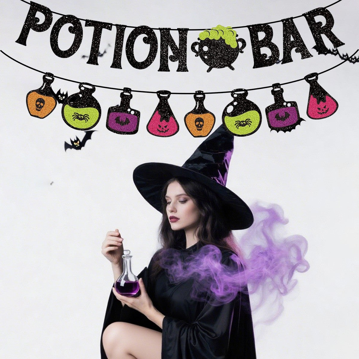 Halloween potions banner, Halloween party decoration, medicine bottle banner, outdoor garden decoration, Halloween decoration