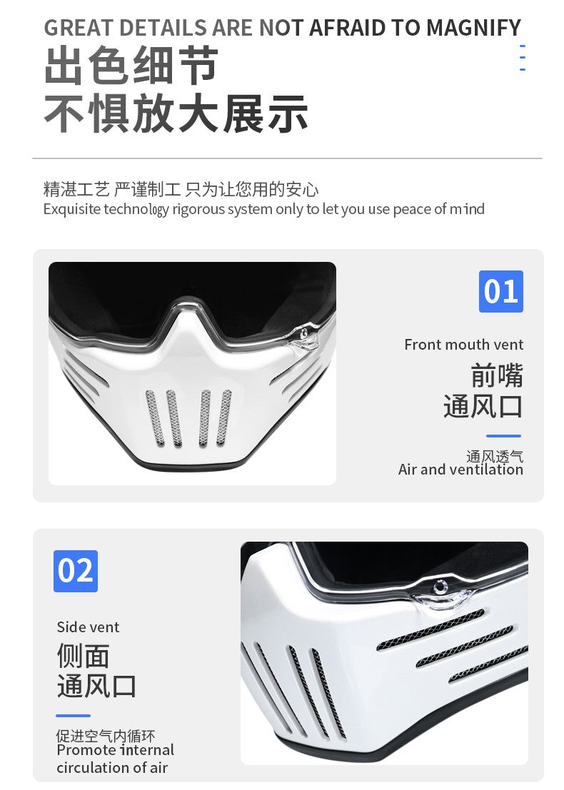 Capacete ORZ para moto de rosto inteiro Viseira de Chopper Retrô Capacete modular com aprovação DOT