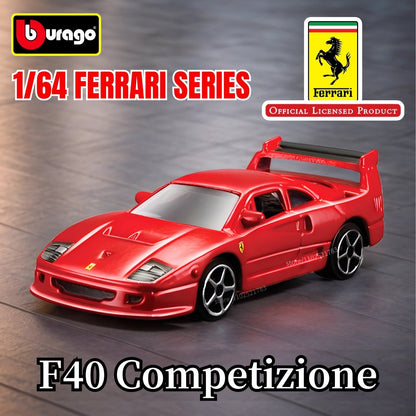 Bburago 1:64 Ferrari Enzo Réplica Carro Modelo Escala F40 F50 458 488 296 Diecast Miniatura de Tráfego Arte Figura Brinquedo Menino Criança