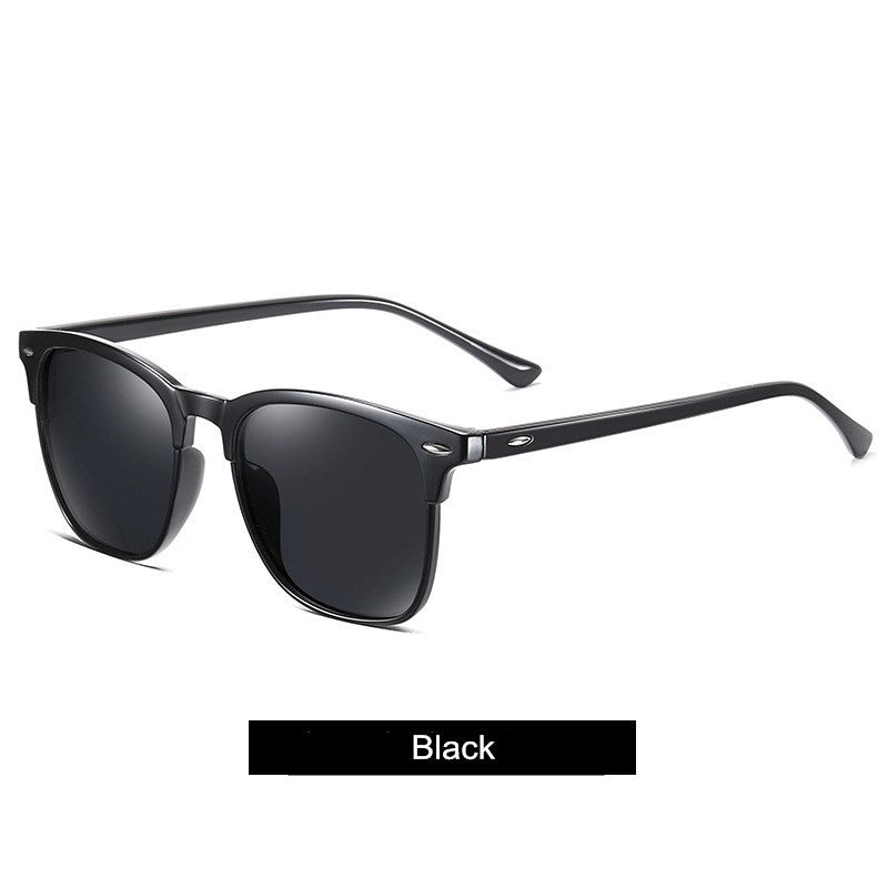 New Polarized Sunglasses Women Black Plastic Full Frame Square Sun Glasses Men Out Door Sun Eyewear Fashionable Eyeglass Uv400