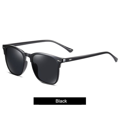 New Polarized Sunglasses Women Black Plastic Full Frame Square Sun Glasses Men Out Door Sun Eyewear Fashionable Eyeglass Uv400