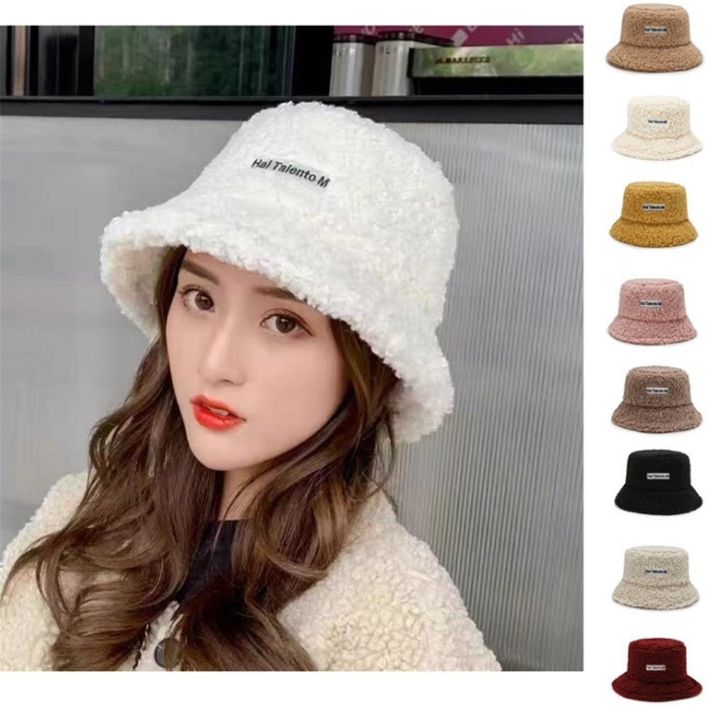 Winter Warm Fleece Bucket Hat for Men Women Cold Resistant Fashion Fisherman Cap Trendy Sunshade