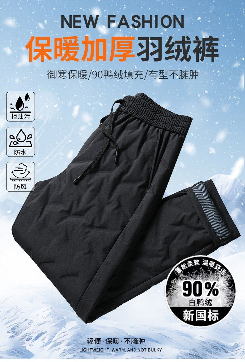 Calças Masculinas de Outono e Inverno, Novas Tendências da Moda, Impermeáveis, Acolchoadas, Quentes, Esportivas Casuais Soltas, Tamanhos Grandes, M-4XL