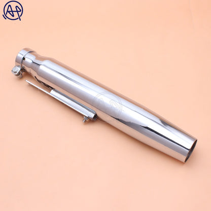 Universal Motorcycles Tapered Slip-On Exhaust Muffler Pipe Chrome/black for Harley Bobber Chopper Cafe Racer Racing