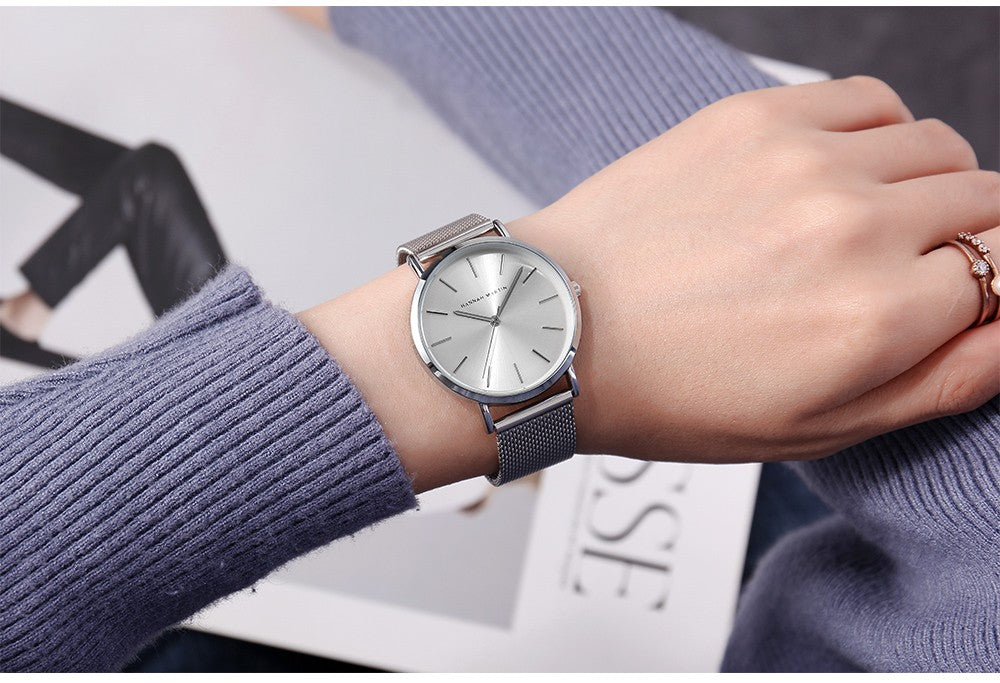 HANNAH MARTIN Brand Quality Stainless Steel Japan Quartz Movement Waterproof Women 36mm Full Rose Gold Ladies Dropshipping Watch