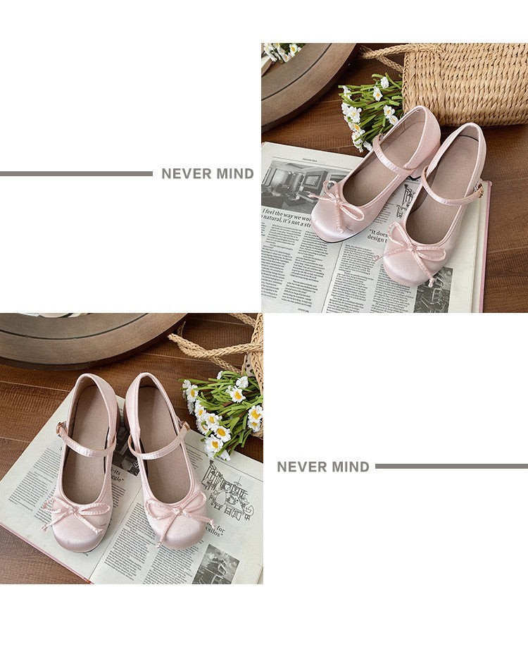 Spring Autumn Thick Heel Pink Shoes Elegant Bow Lolita College Girls High Heels  Women Sandals zapatos de mujer mary jane shoes