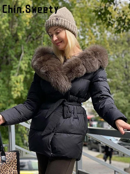 Fashion Fur Patchwork Short Warm Coat Women Lapel Lace Up Long Sleeve Coats Female 2025 Autumn Winter Lady Outwears New