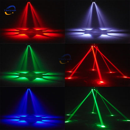 150W RGBW 4-in-1 6 Arm Moving Head Dye Bee Eye Effect Light DMX512 Remote Control DJ Disco Bar Birthday Party Christmas Stage