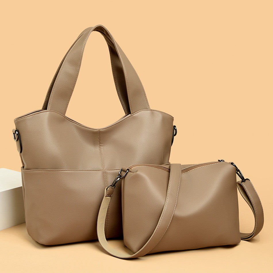 2 Sets Women Handbags Top Quality Pu Leather Luxury Large Capacity Tote Bag Ladies Crossbody Shoulder Bag Purses and HandbagsSac