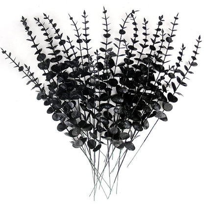 15pcs Artificial Eucalyptus Stems Gold Faux Eucalyptus Branch Wedding Bouquet DIY Decor Home Party Table Christmas Decorations