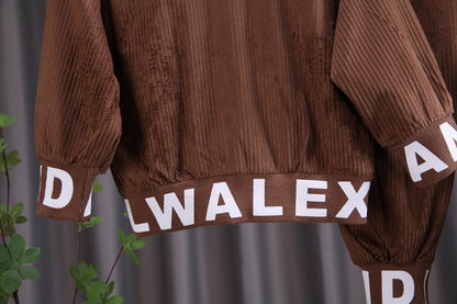 Baby boy clothes corduroy zipper long sleeved casual sports two-piece set for 0-5 year old fashionable girls with top and pants