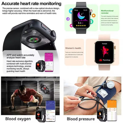 Smartwatch Versão Global Masculino Feminino HD AMOLED Display Frequência Cardíaca Chamada Bluetooth Rastreamento GPS Relógios Inteligentes Esportivos à Prova d'Água