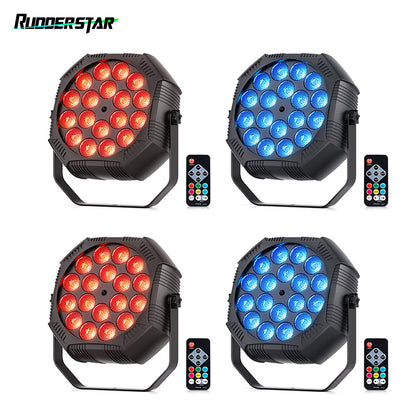 4PCS Flat Stage Par Light Built-in Battery Par Light Mini DJ Party Lights RGB LED Effect Lights Remote control Stage Lighting