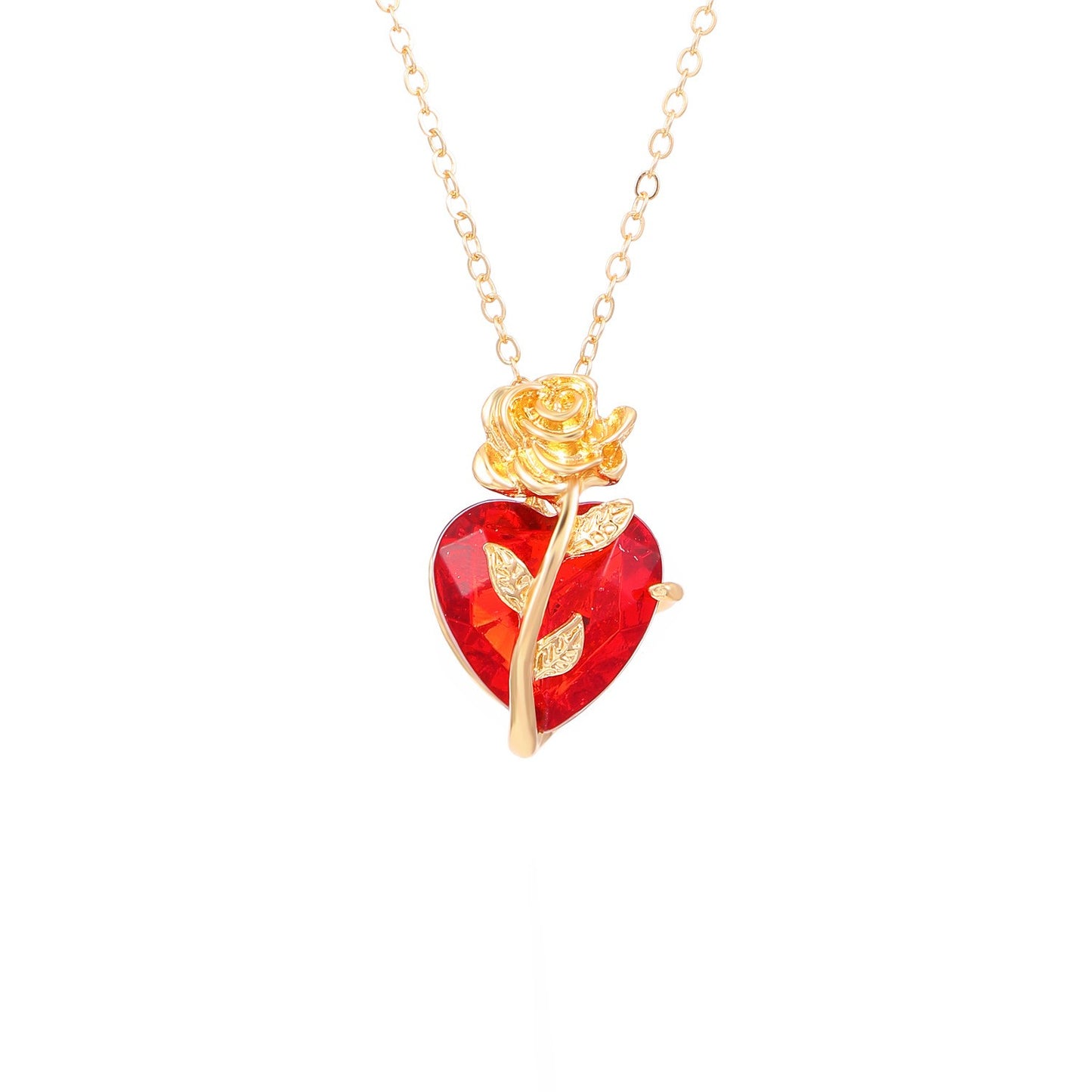 Colar Gótico Rosa Vermelha Amor Joias Y2K Femininas Delicado Tom Prata Pingente Coração Humano Ensanguentado Presentes Personalizados