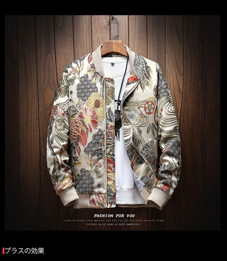 2022 New Japanese Embroidery Men's Jacket Coat Men's Hip Hop Street Clothing Men's Jacket Bomber Jacket Men's Clothing Plus size
