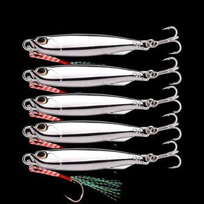 10 unidades/pacote Iscas Metálicas Jig para Pesca 30g 40g Chapeamento Prateado Isca Metálica Jig Pesca Marítima Isca de Pesca Baixo Salgado Material de Pesca