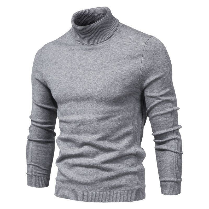 2021 New Winter Men Turtleneck Sweater Casual Solid Color Warm Pullover High Quality Slim High Neck Long Sleeve Sweater Men