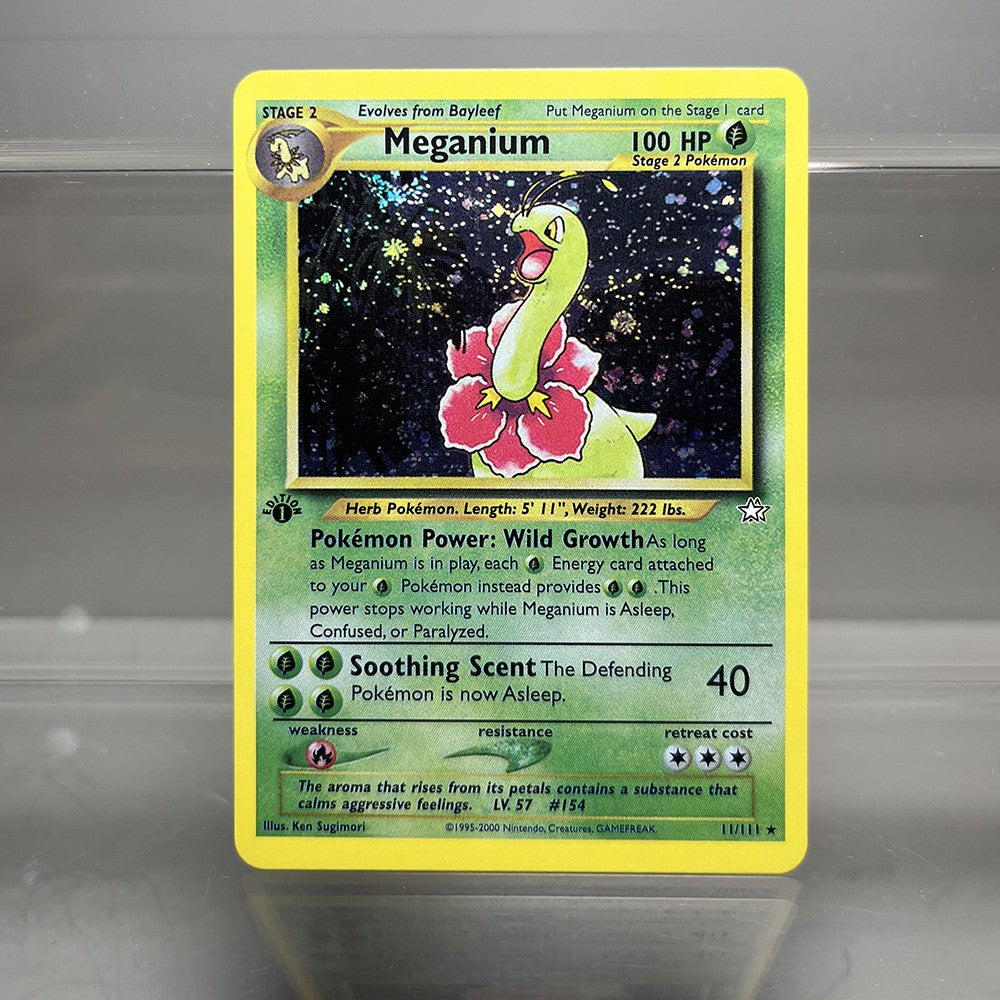 Cartas PROXY PKM Gym-Challenge/Neo-Genesis Lugia Typhlosion Rocket's Mewtwo PTCG Foil Game Collection Cards Game Toys