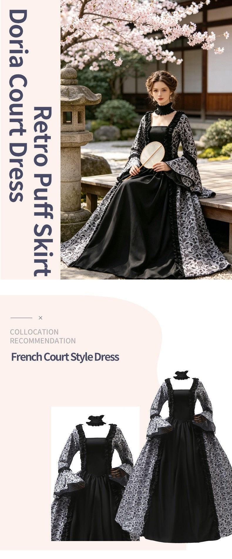 Cross border medieval Victorian retro elegant temperament versatile cosplay court dress fluffy dress cosplay Halloween performan