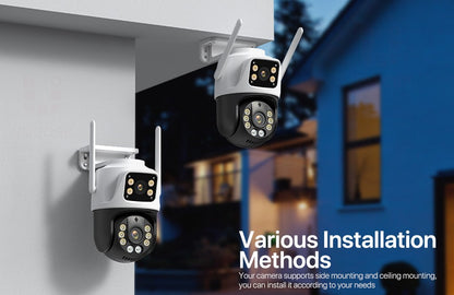 Dual Lens 360º Wifi Camera IP66 Security Protection 8MP 4K Wireless Outdoor Human Detection ICSEE Video Surveillance PTZ Camera