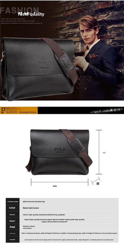 The leisure business single shoulder bag Polo vertical bag man trend inclined shoulder bag